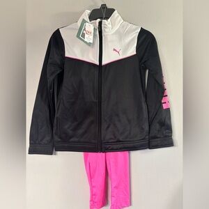 Puma Kids Black and Pink Matching Set